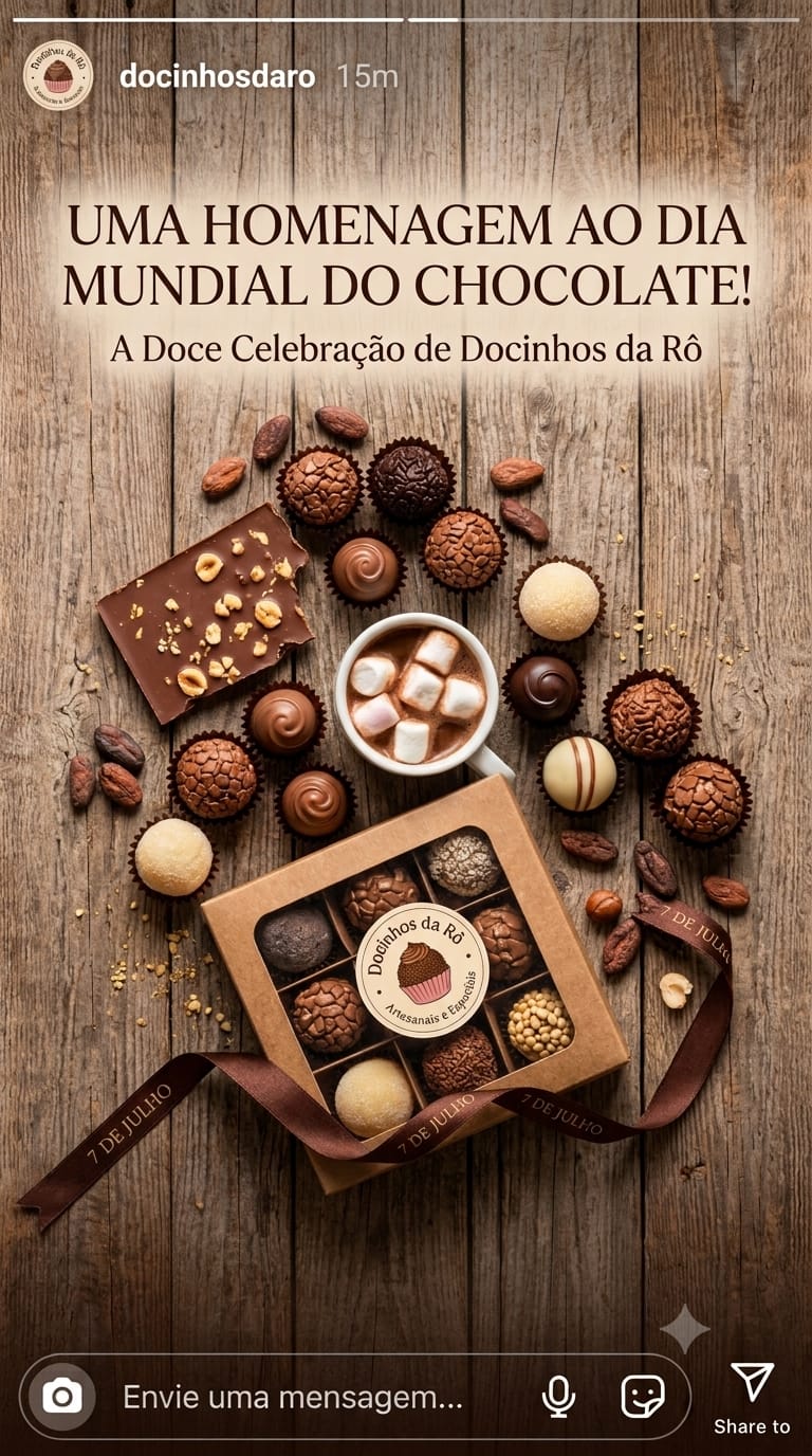Contém chocolate